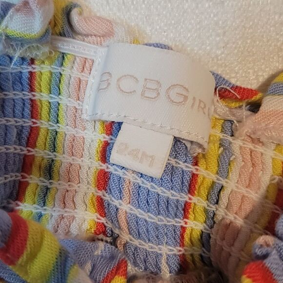 BCBGirls Rainbow Striped Flowy Spagetti Strap Tassles Tank Size 24 Months - Picture 6 of 7